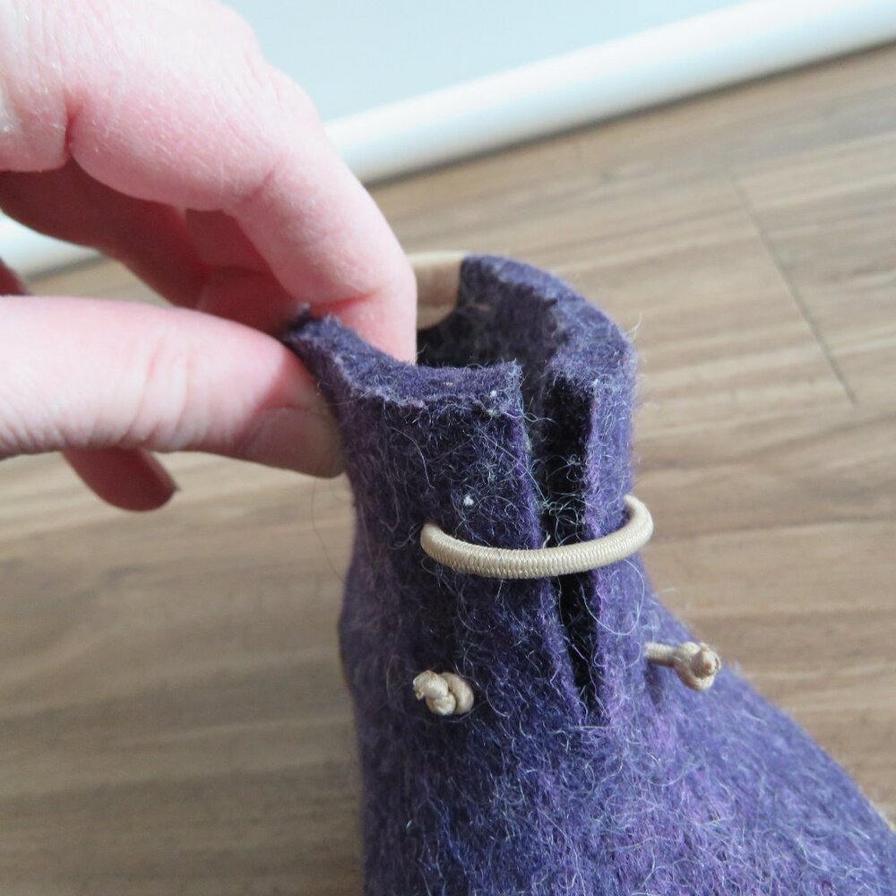 GLERUPS Slip On Purple 100% Natural Wool Slipper Booties Boots Baby Size US 5.5 - Picture 10 of 10